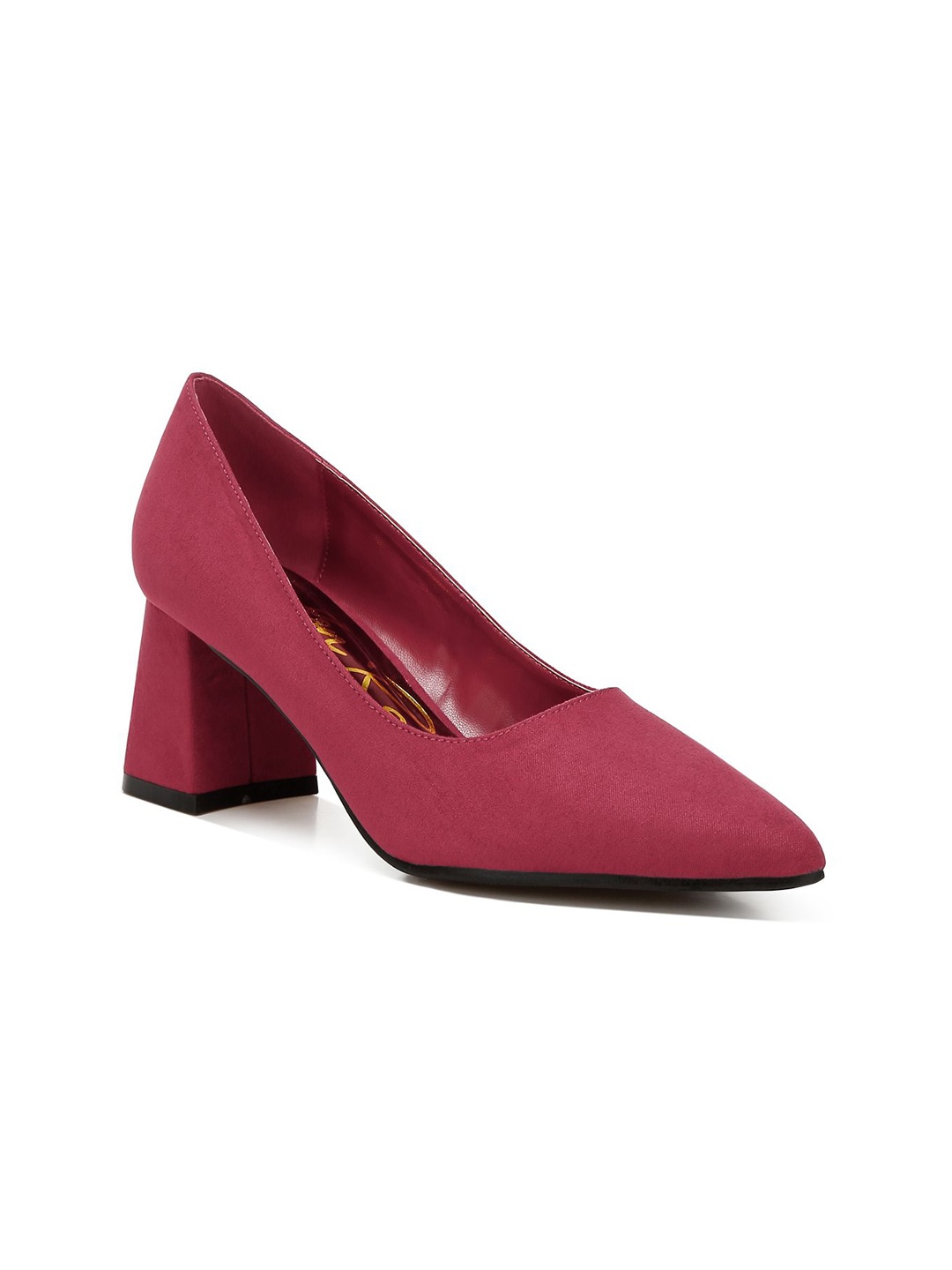 

London Rag Textured PU Block Pumps, Burgundy