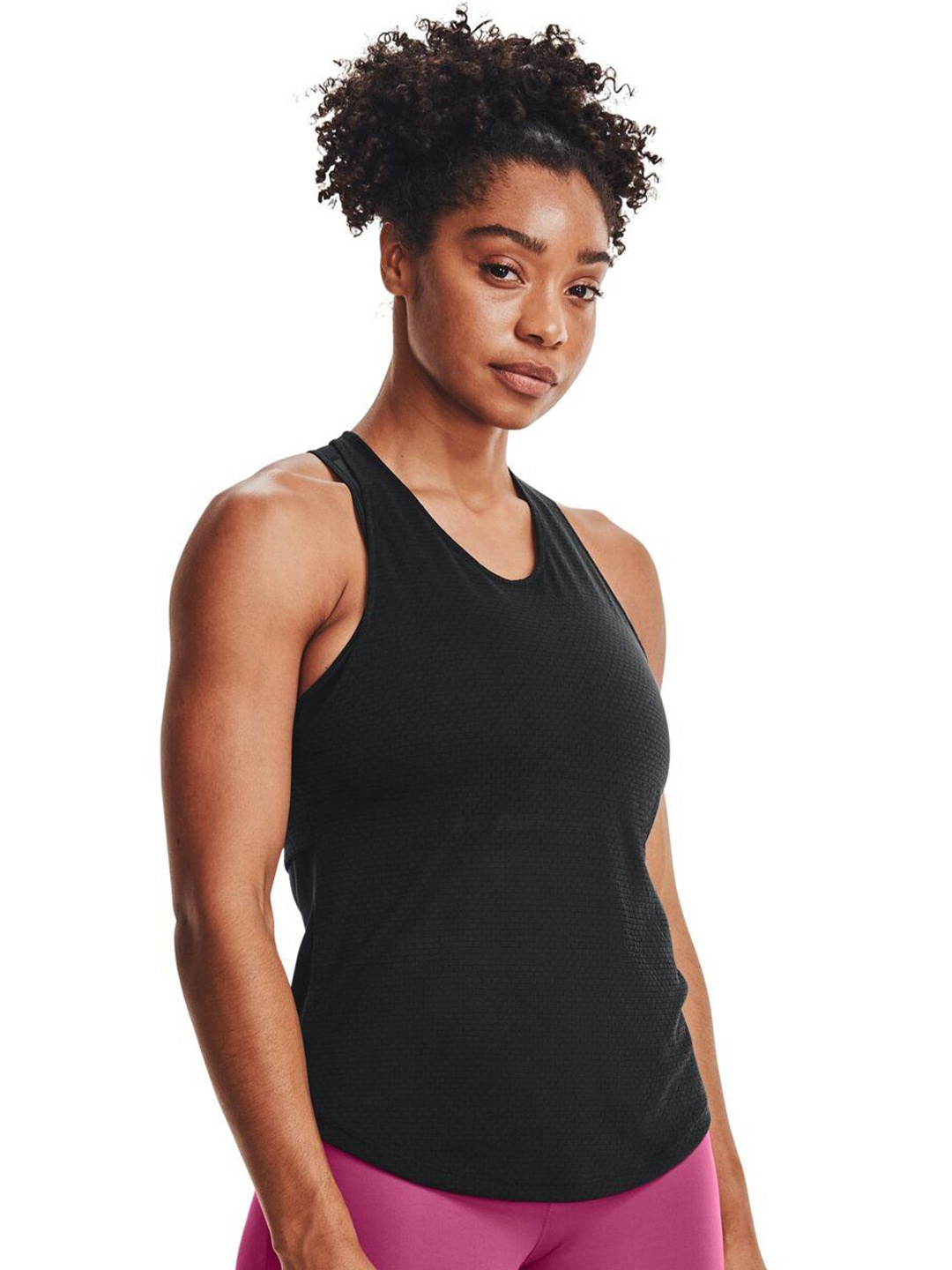 

UNDER ARMOUR Women Solid Racerback Slim Fit T-shirt, Black