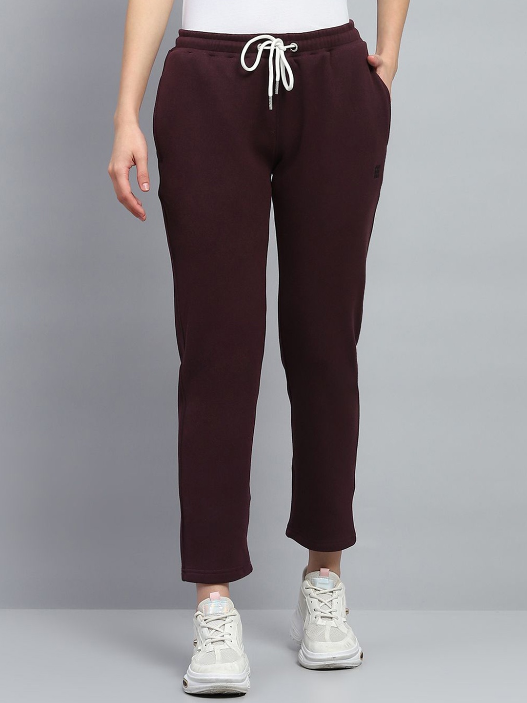 

rock.it Women Mid Rise Track Pants, Maroon