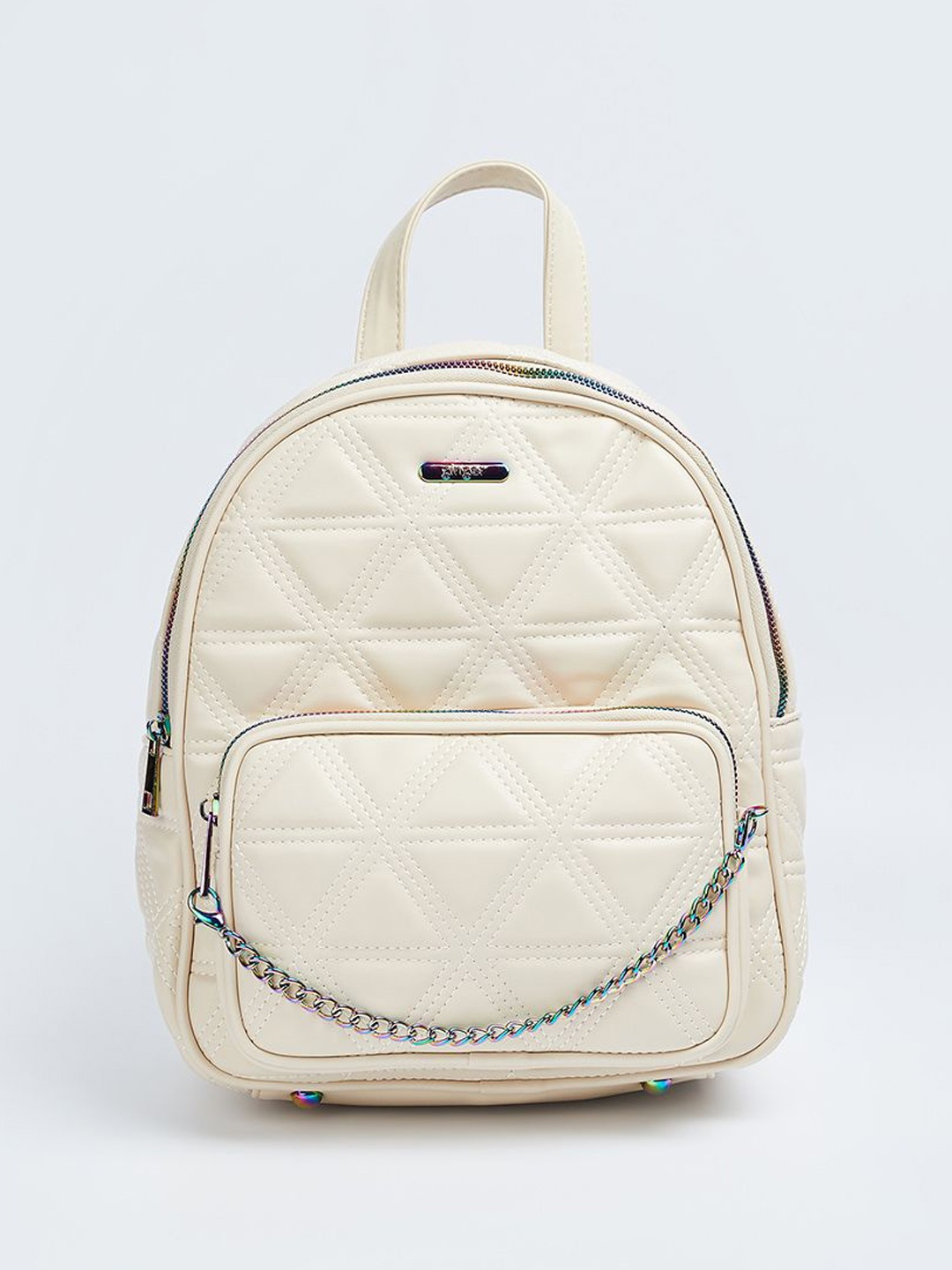 

Ginger by Lifestyle Women Structured Handheld Bag with Quilted, Beige