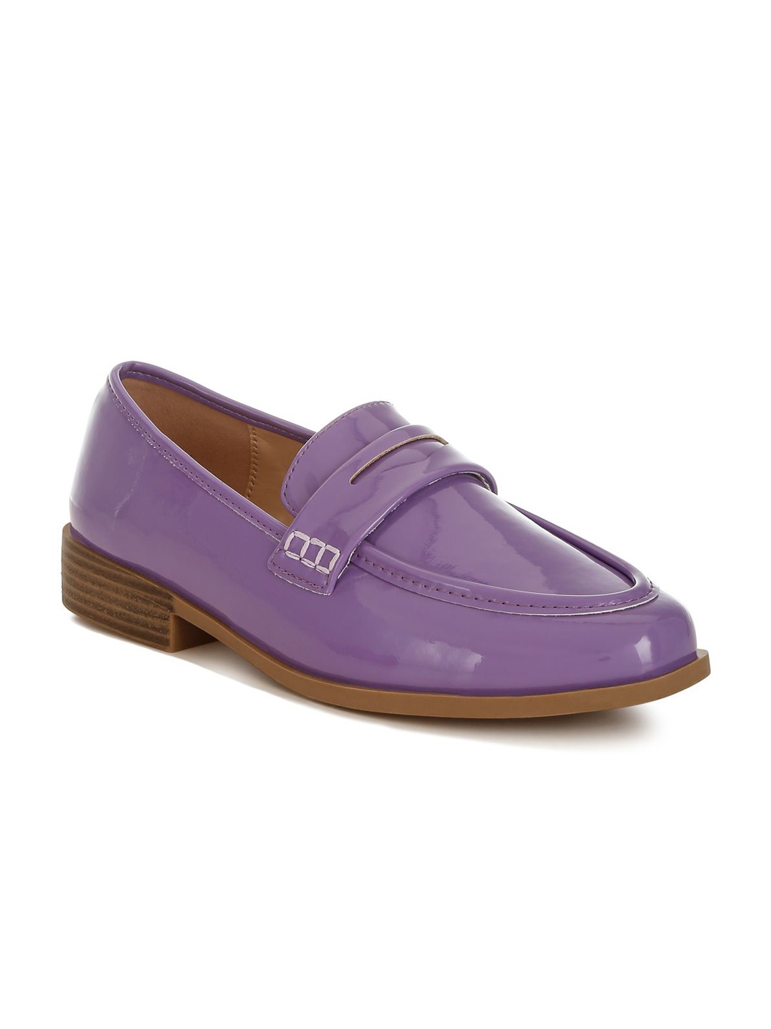 

London Rag Women Leather Loafers with wheels, Purple