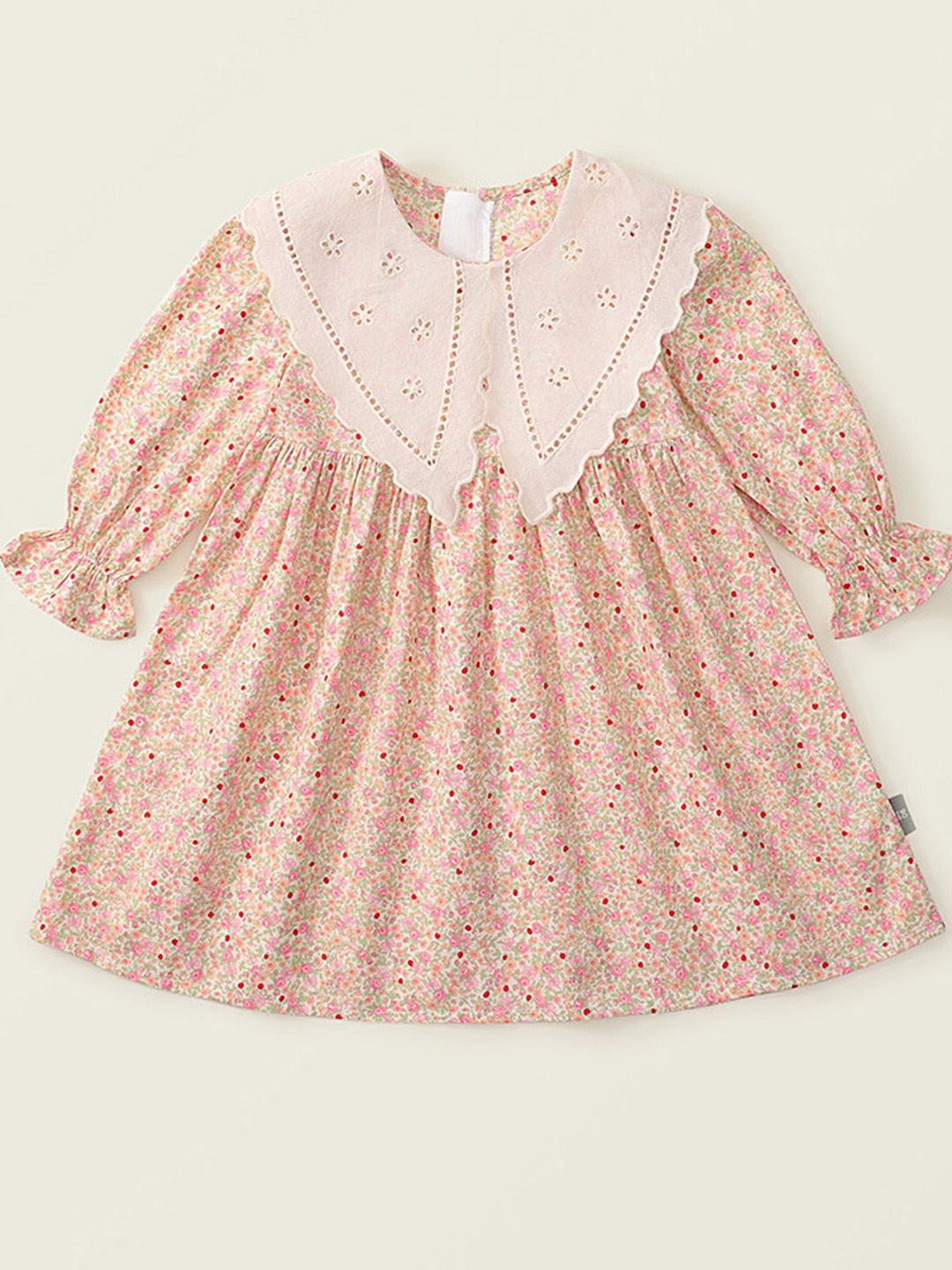 

LULU & SKY Floral Print A-Line cotton Dress, Pink