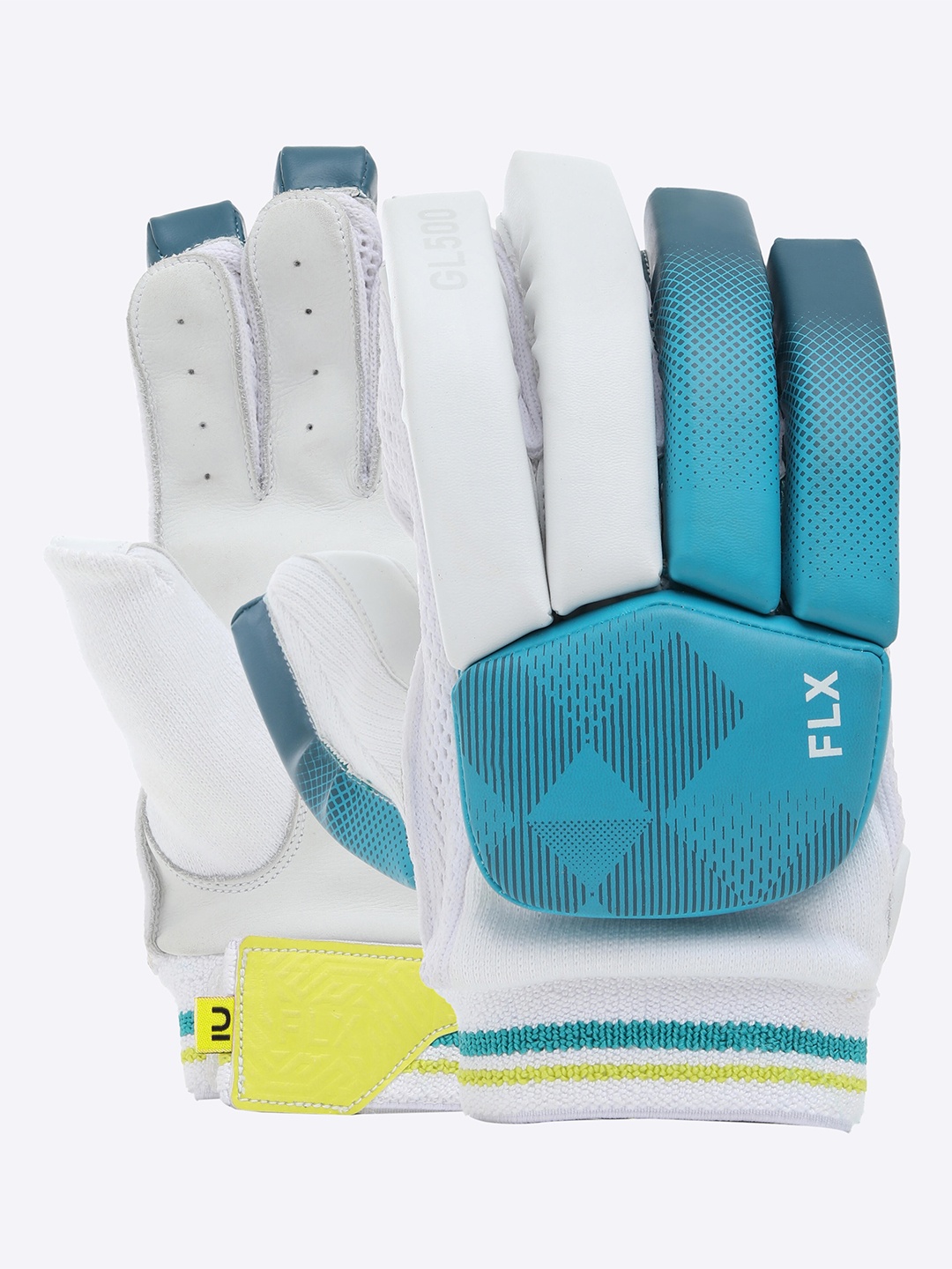 

FLX By Decathlon Kids White Turquoise Right Handed Eva Cricket Gloves, Blue