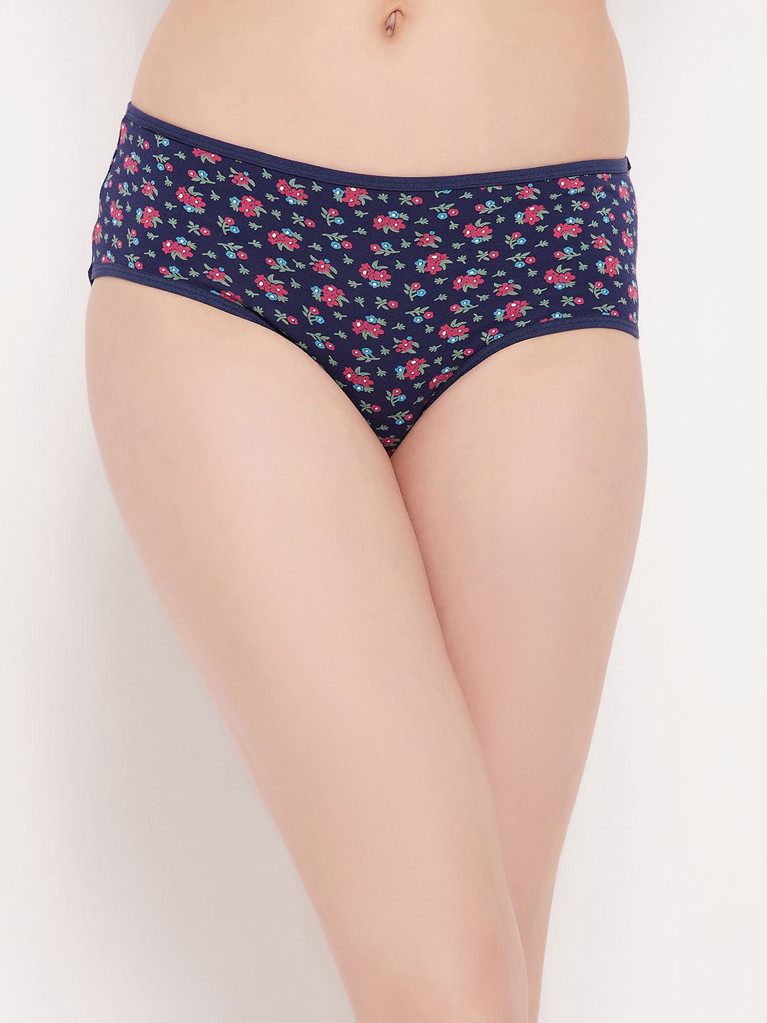 

Clovia Women Floral Printed Hipster Briefs PN5102A08S, Navy blue