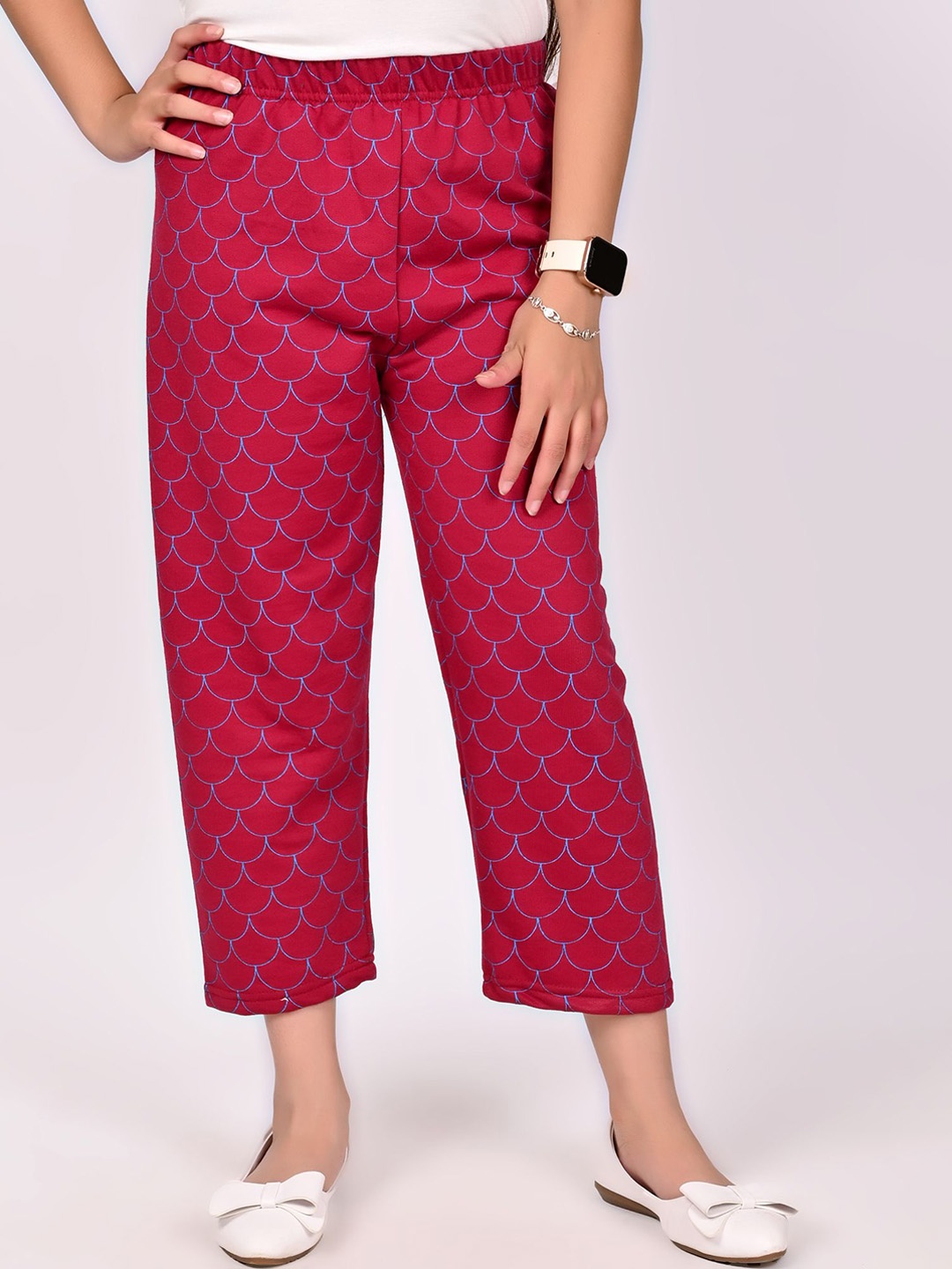 

BAESD Girls Abstract Printed High Rise Trouser, Maroon