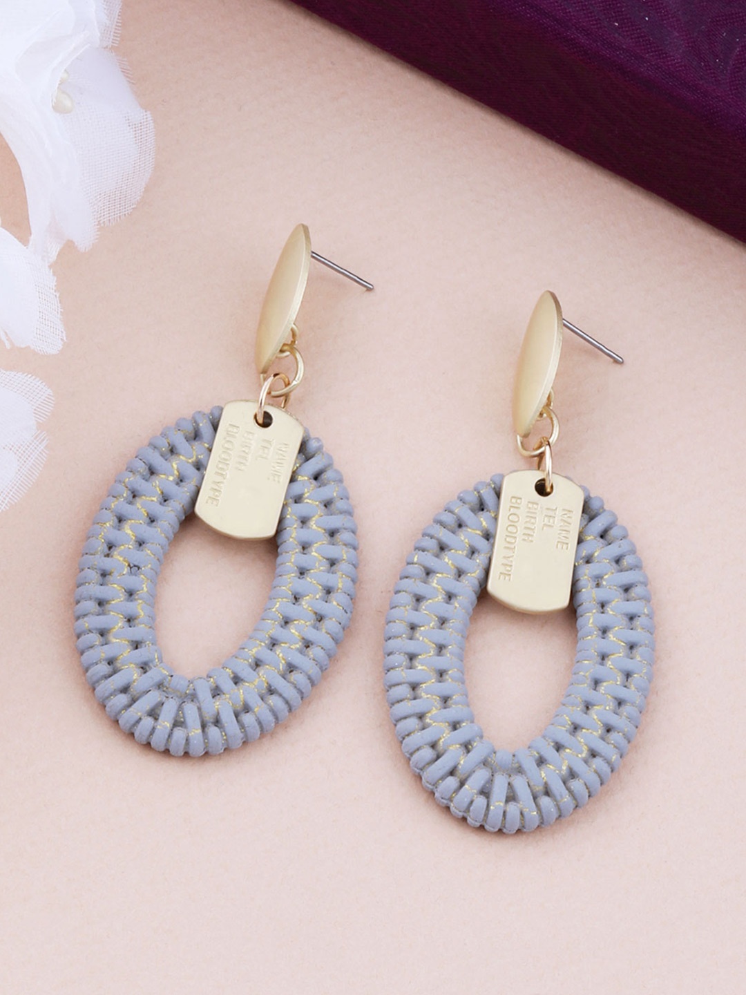 

Silver Shine Contemporary Drop Earrings, Grey
