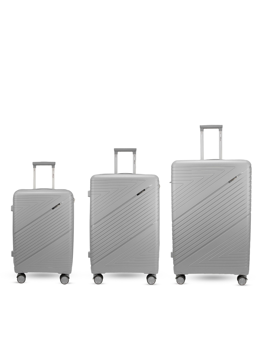 

MOKOBARA 3Pc Set Textured Hard-Sided Trolley Bag, Grey