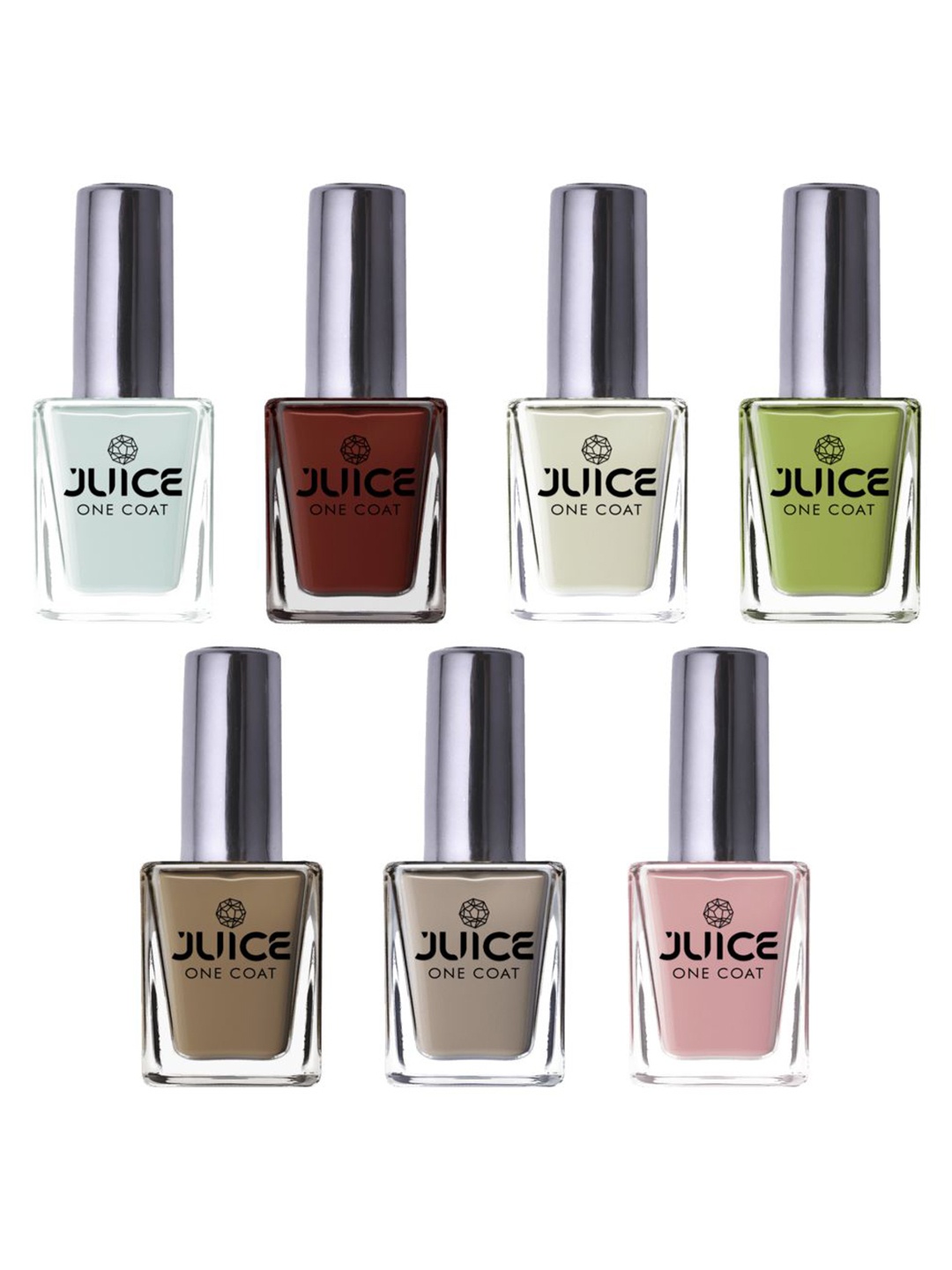 

JUICE One Coat Set Of 7 Long-Wearing & Quick Dry Glossy Nail Polish - 8. 5 ml Each, Brown