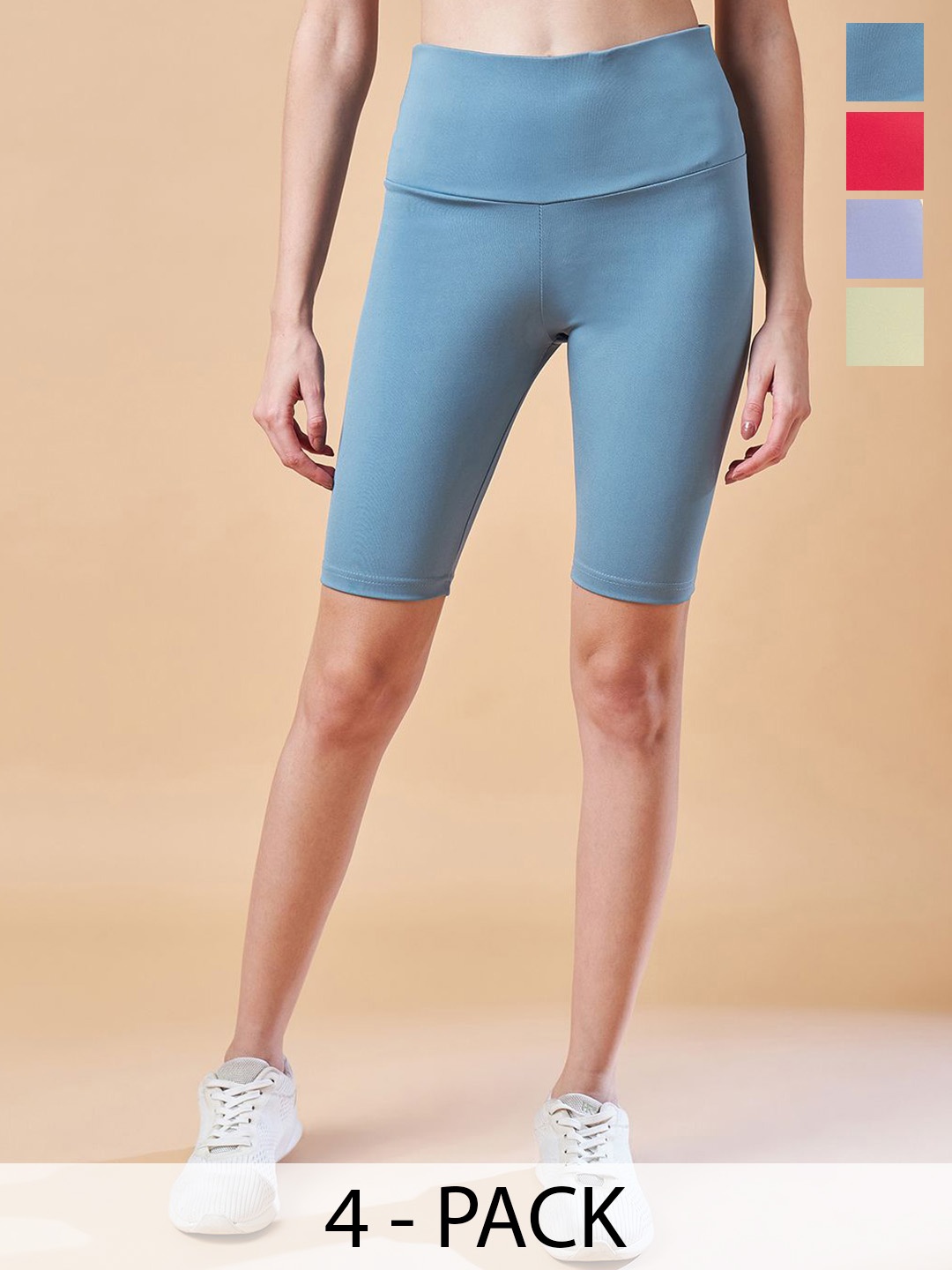 

COLOR CAPITAL Pack Of 4 Above Knee Length Tights, Blue