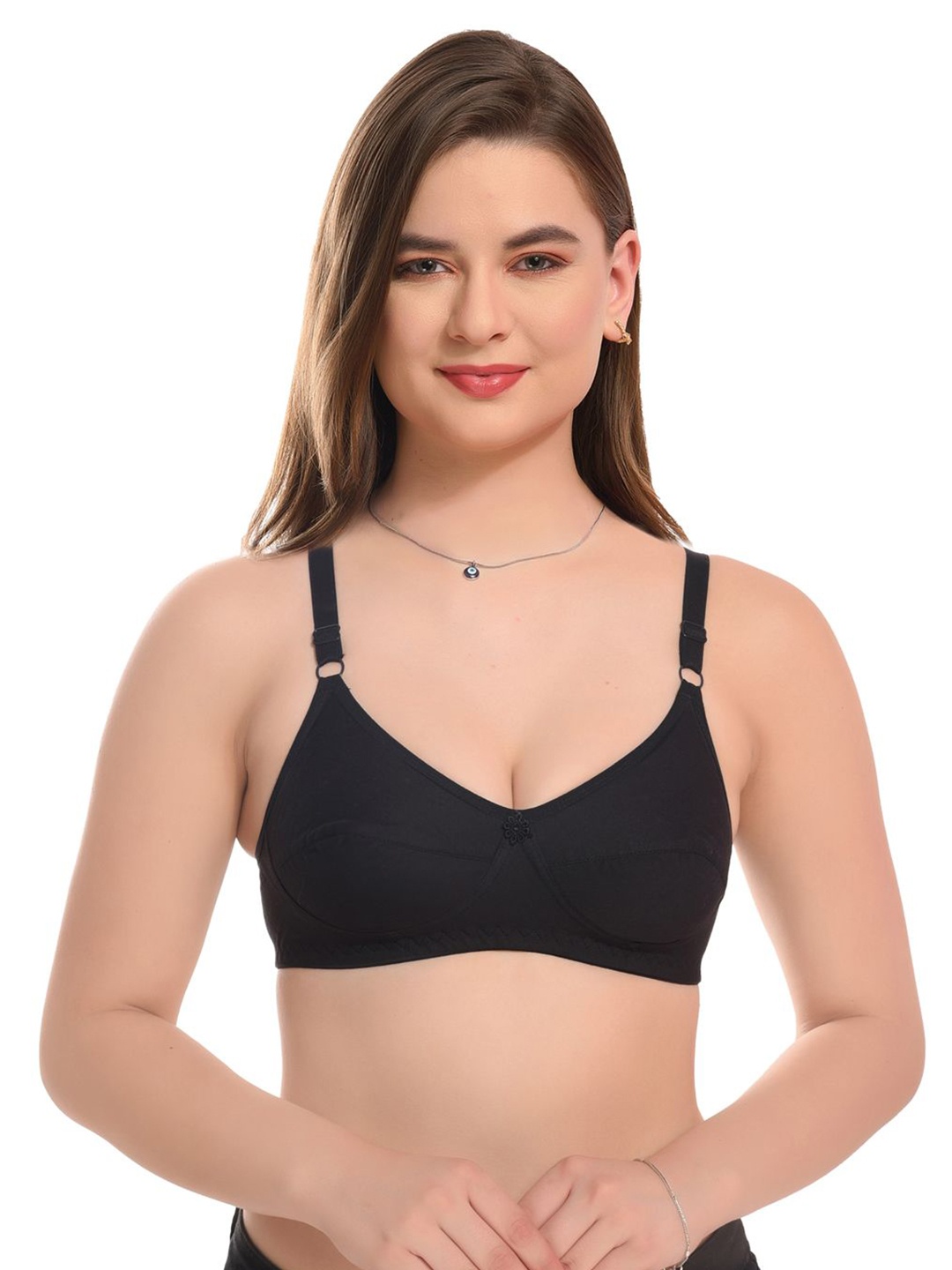 

don't Shy Full Coverage Solid Bra, Black