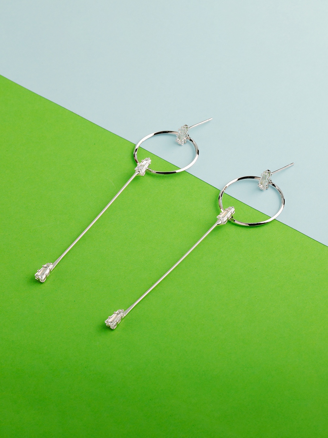 

Silver Shine Contemporary Drop Earrings