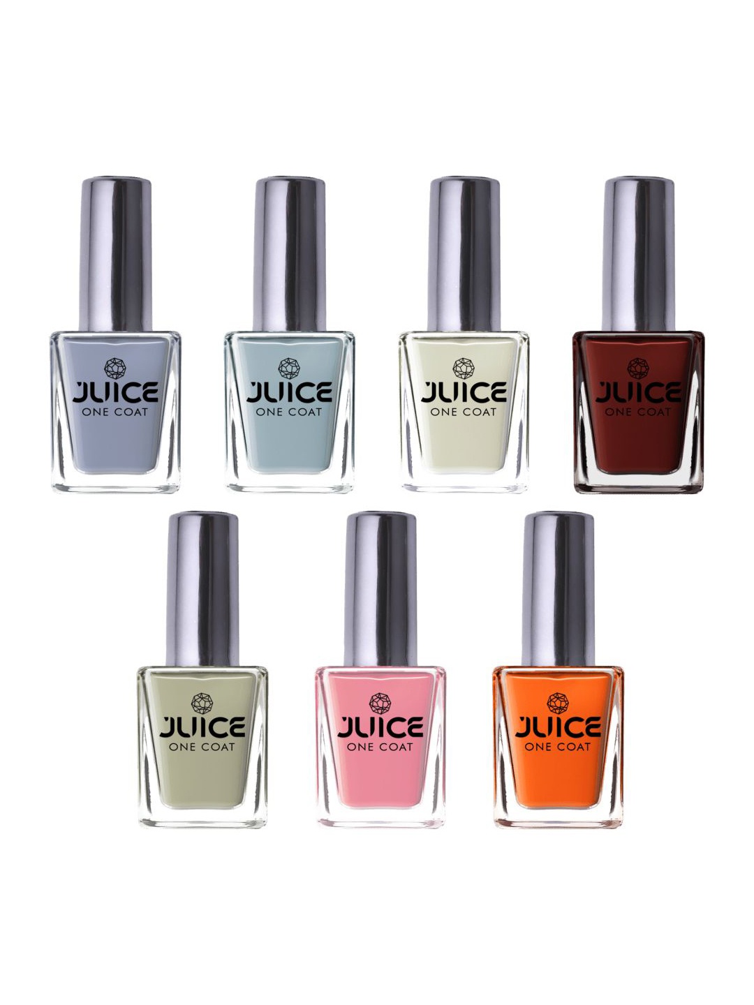 

JUICE One Coat Set Of 7 Long-Wearing & Quick Dry Glossy Nail Polish - 8. 5 ml Each, Orange