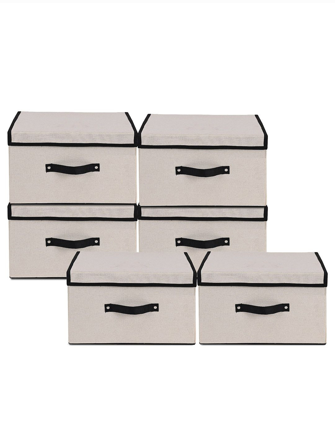 

Kuber Industries White & Black 6 Pieces Wardrobe Organisers