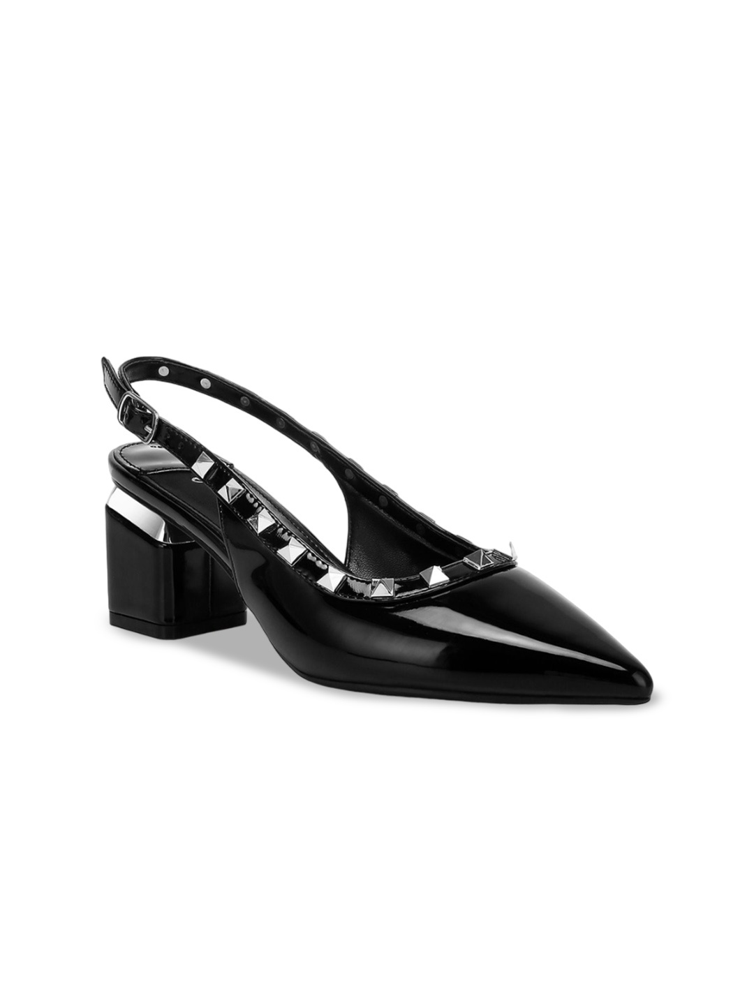 

London Rag Women Leather Block Pumps, Black