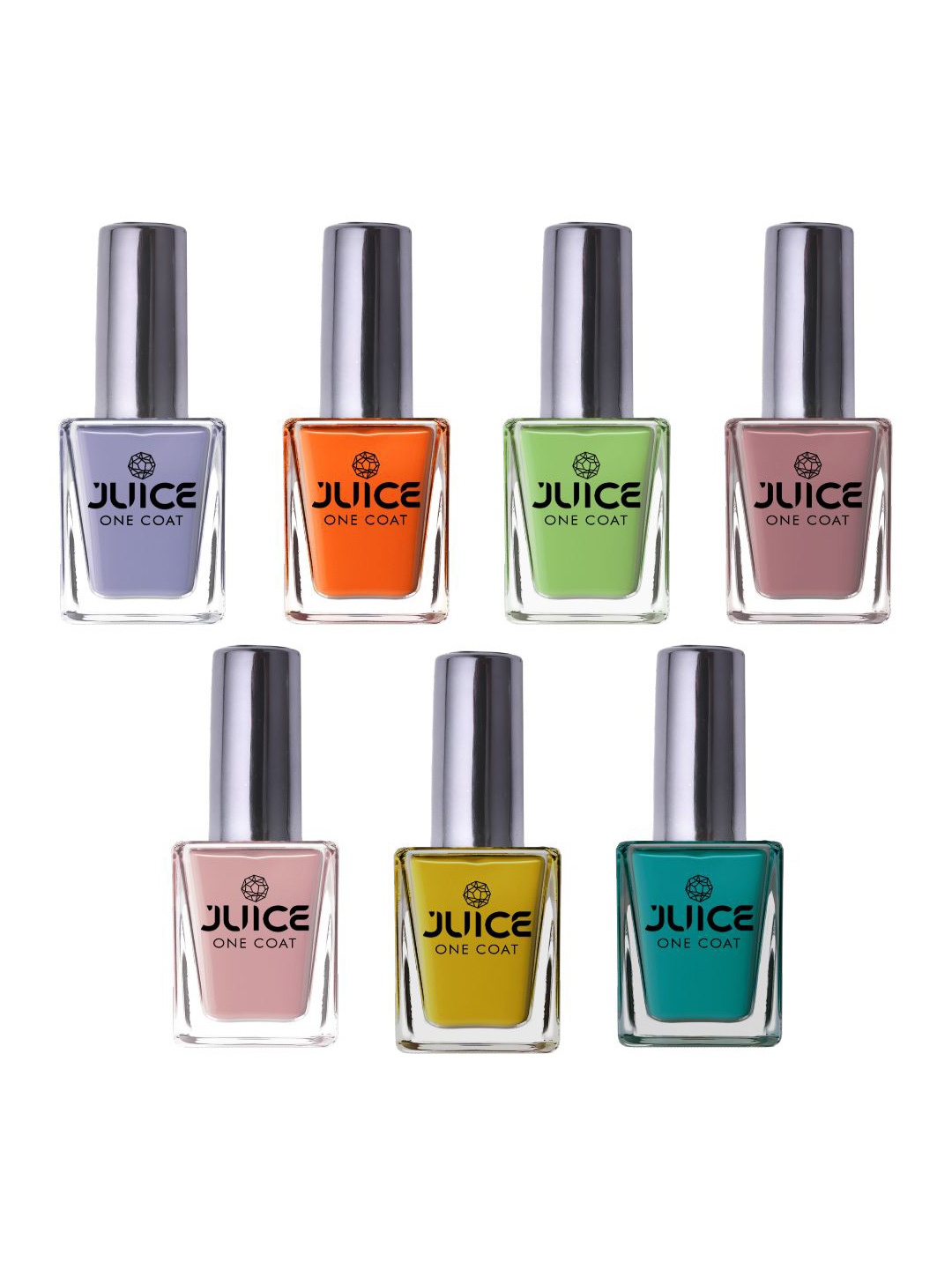 

JUICE Set Of 7 One Coat Longlasting Quick Dry Nail Paint 11ml Each- Sangeet Collection, Orange