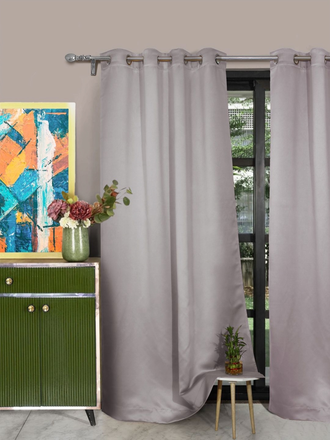 

ROSARA HOME Unisex Grey Curtains and Sheers