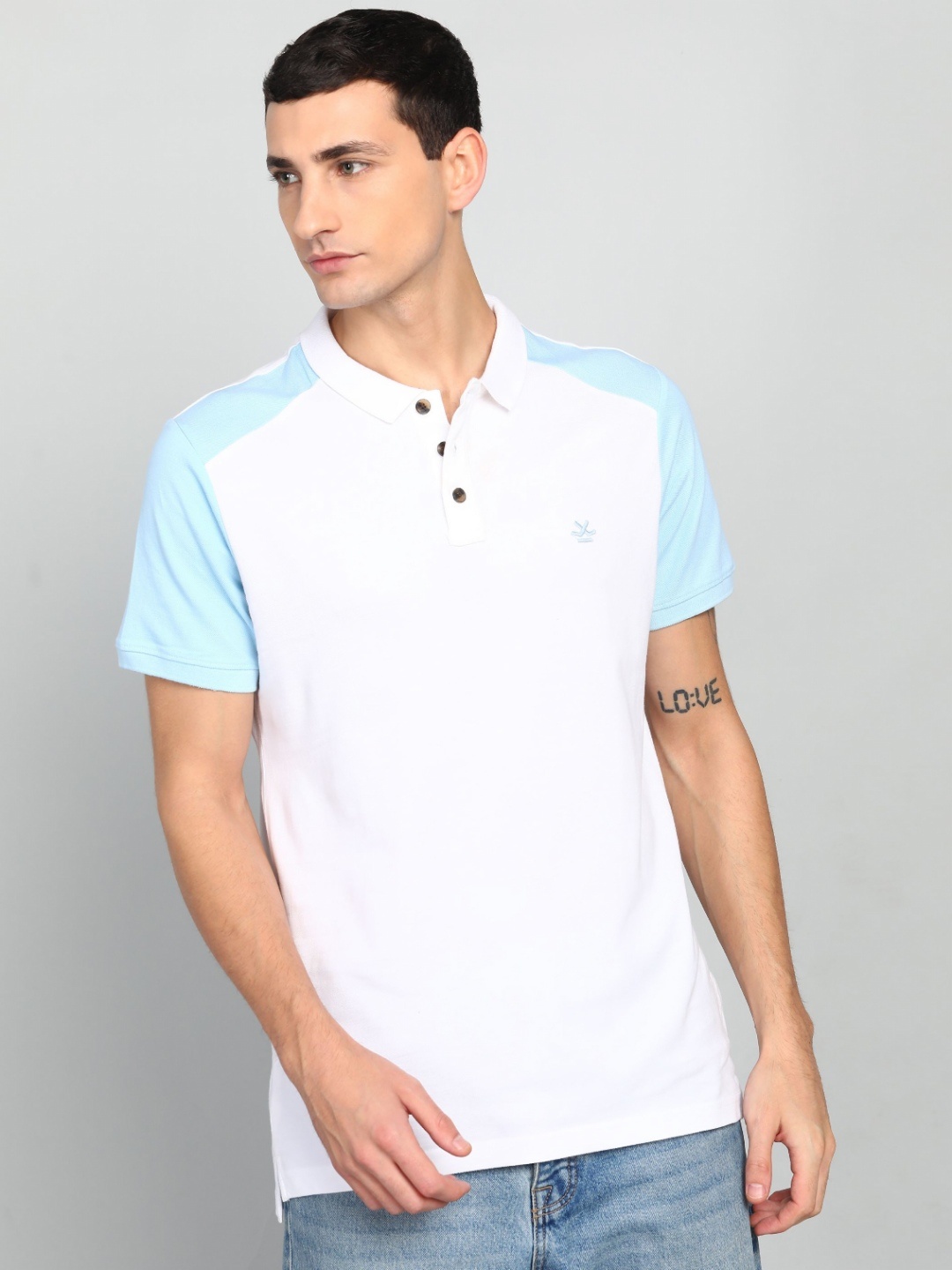 

WROGN Men Solid Polo Collar Pure Cotton T-shirt, White