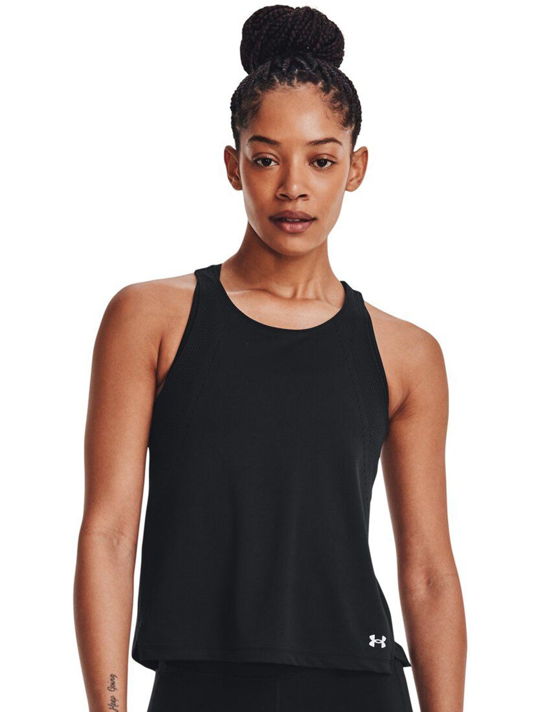 

UNDER ARMOUR Women Solid Racerback Slim Fit T-shirt, Black