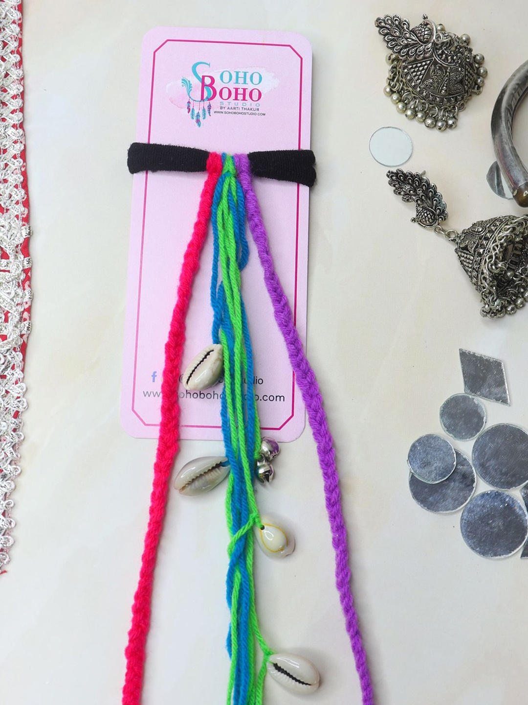 

Soho Boho Studio Women Ponytail Holders, Black