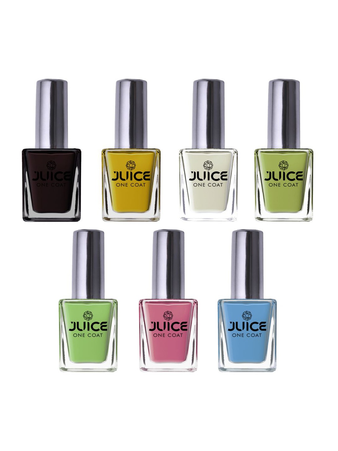 

JUICE One Coat Set Of 7 Long-Wearing & Quick Dry Glossy Nail Polish - 8. 5 ml Each, Yellow