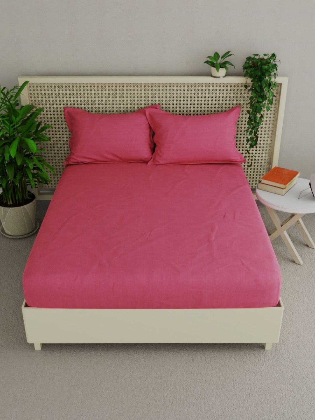 

BIANCA Hilton Rose Striped Pure Cotton 210 TC King Bedsheet Set 2.74 m X 2.74 m