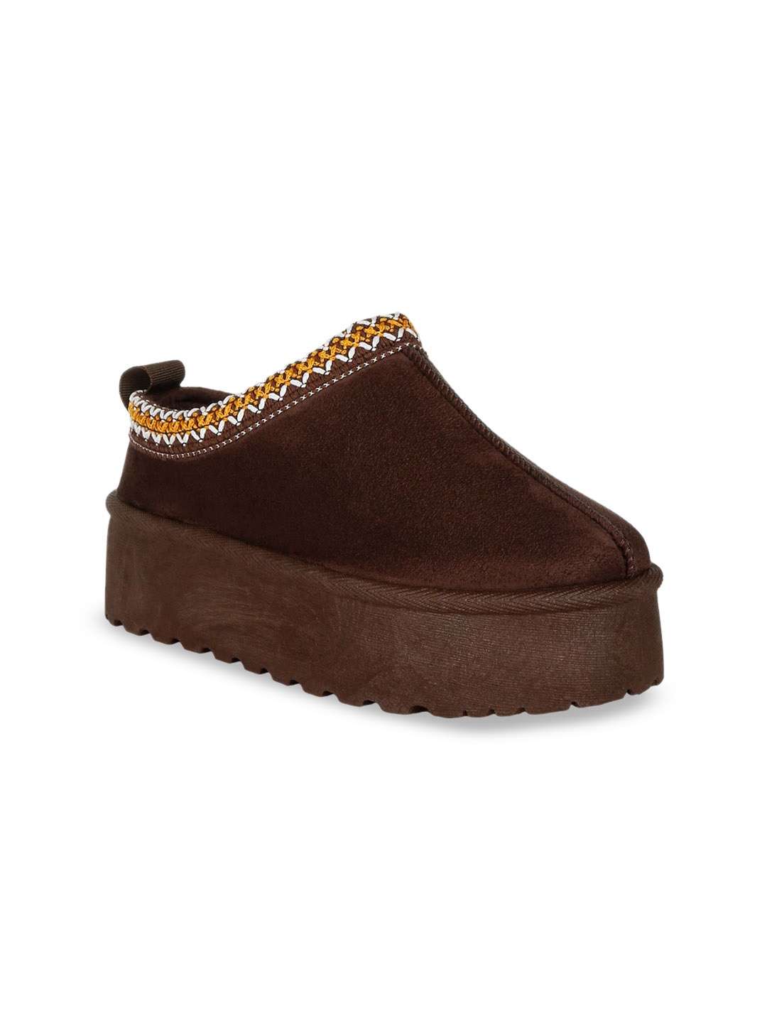 

London Rag Women Embroidered Flatforms, Brown