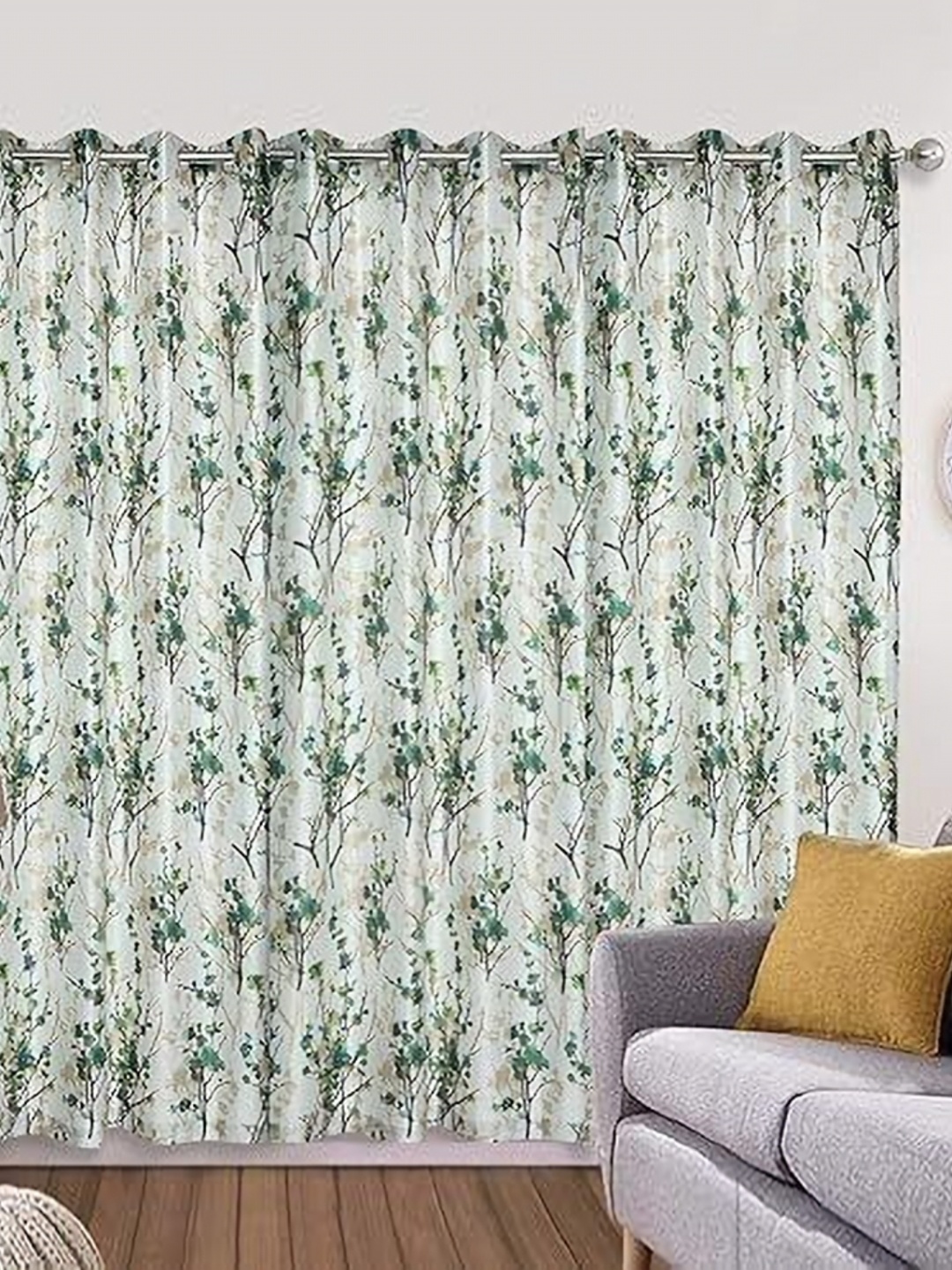 

Banchmark Home Furnishings Blue & White Set of 3 Floral Window Curtain