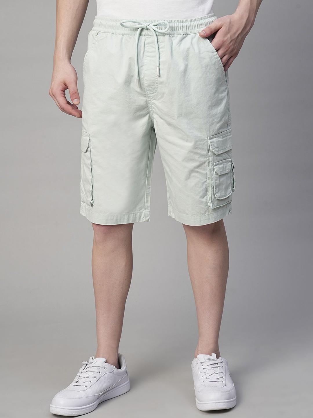 

PRONK Men Cargo Shorts, Off white