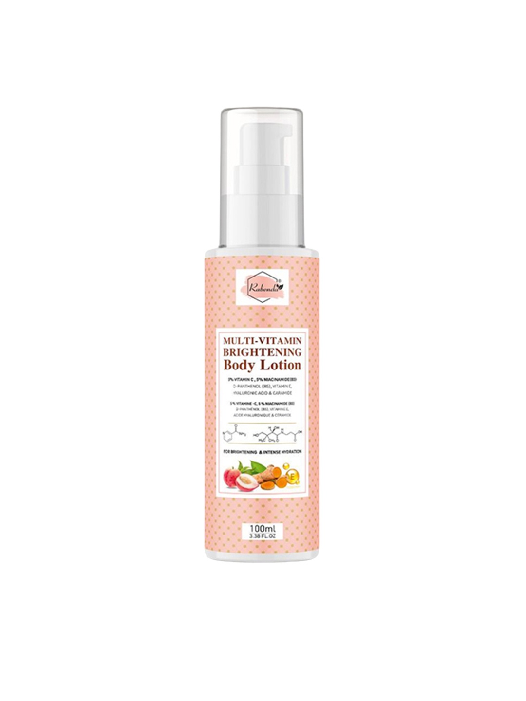 

Rabenda Hyaluronic Acid Multi Vitamin Brightening Body Lotion - 100ml, Peach