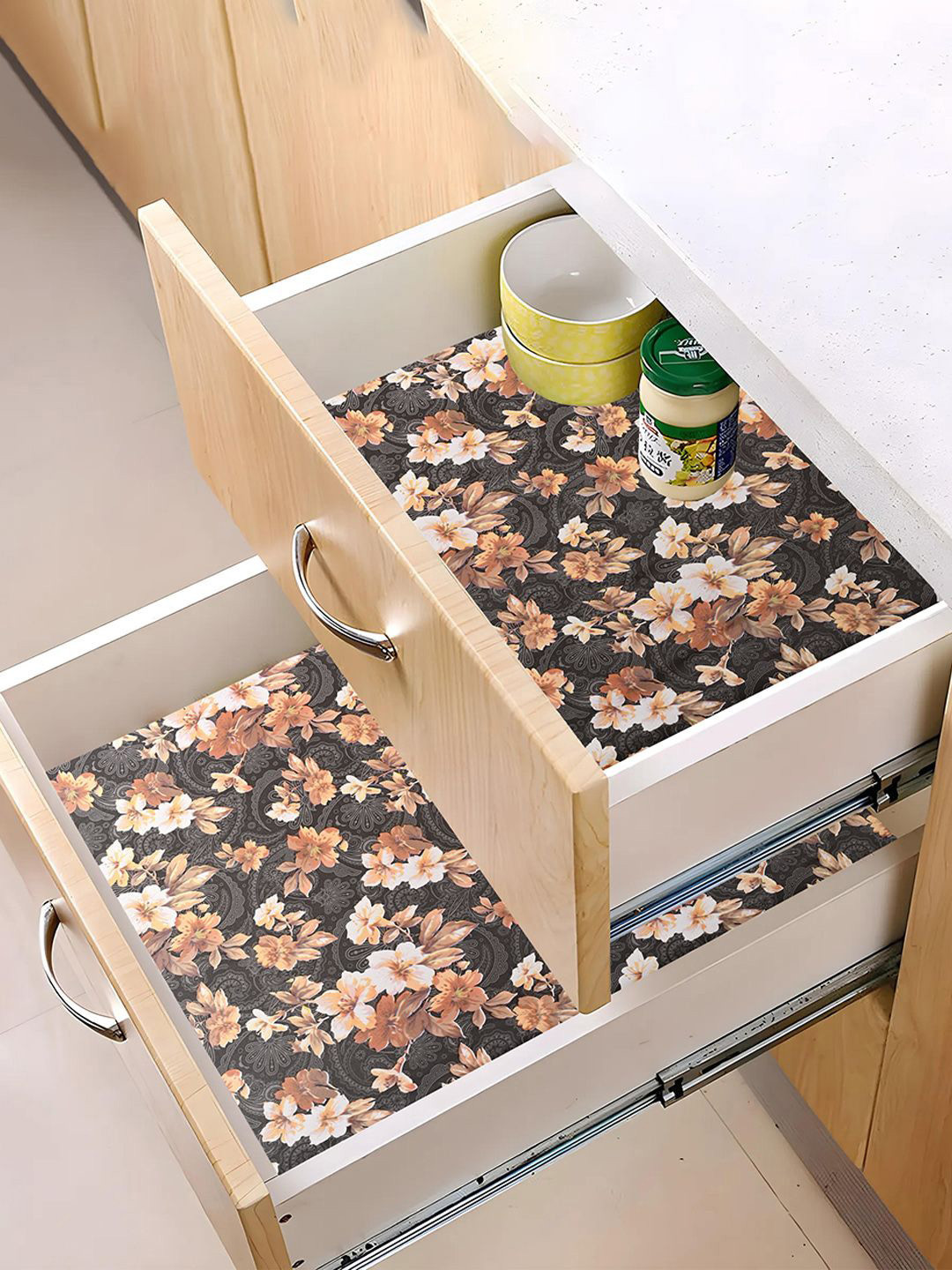 

Kuber Industries Grey 2 Pcs Water Resistant Shelf Liner Organisers