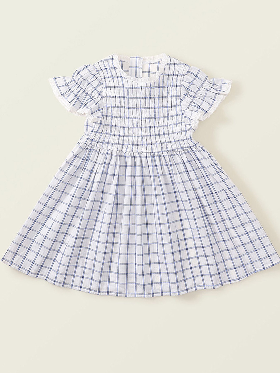 

LULU & SKY Checked Fit & Flare Dress, Blue