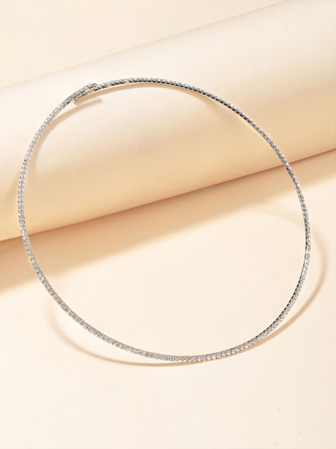 

Designbox Sleek American Diamond Studded Open Chain, Silver