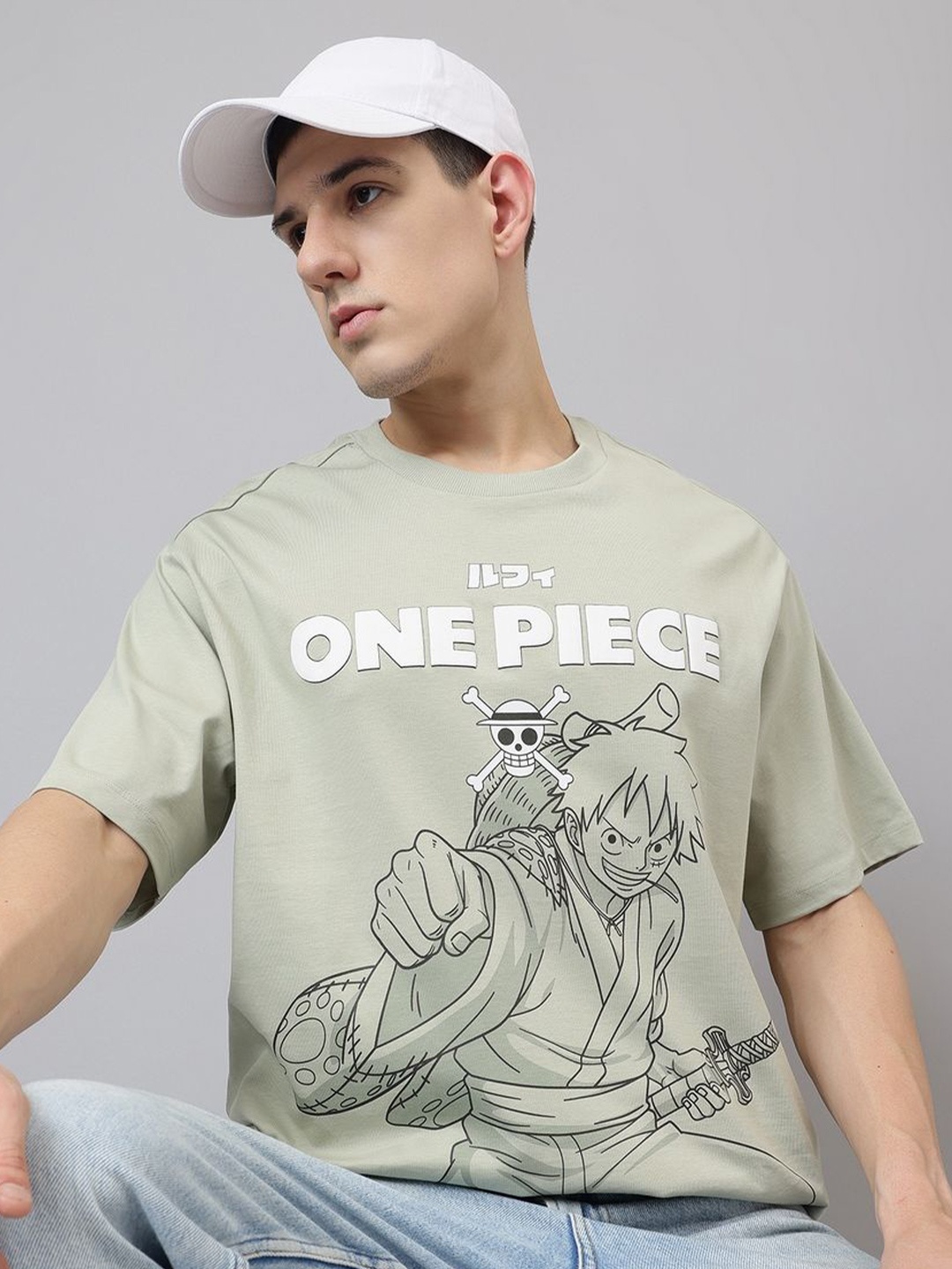 

Free Authority One Piece Printed Pure Cotton Oversized T-shirt, Grey