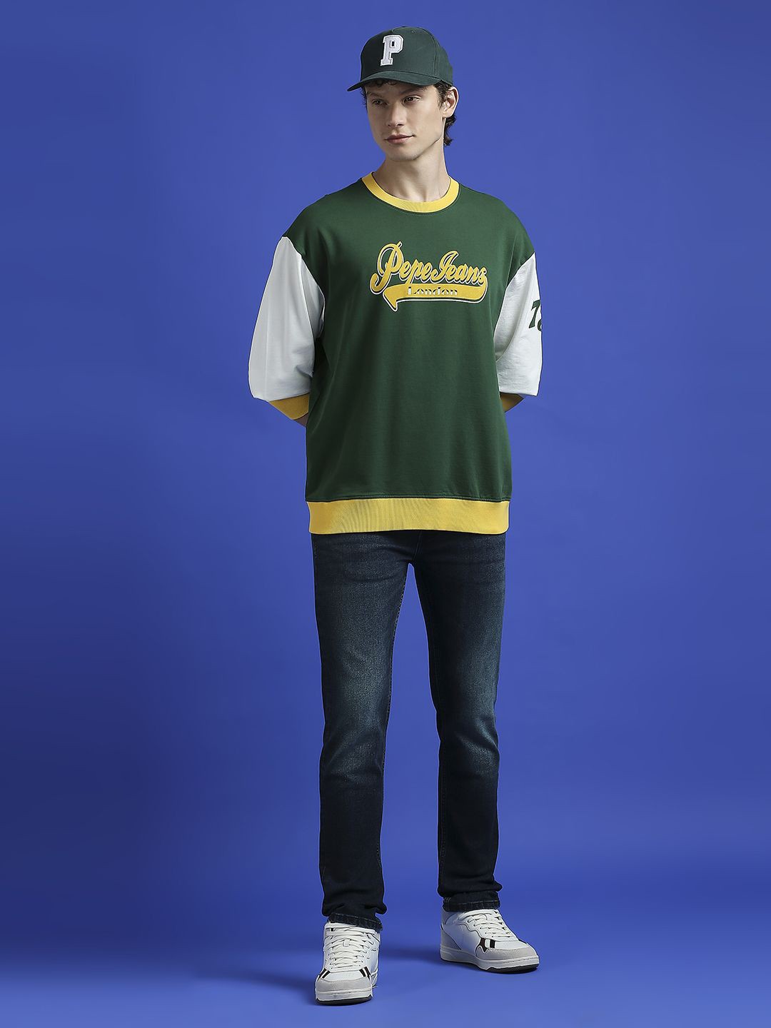 

Pepe Jeans Men Typography Printed Round Neck Cotton Pullover Sweatshirt, Green