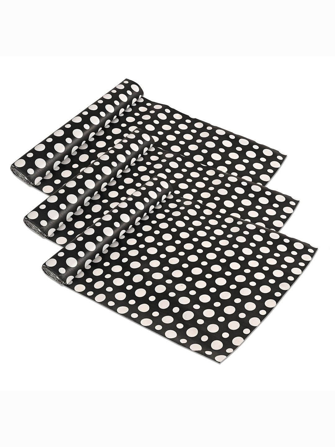 

Kuber Industries Black & White 3 Pieces Printed Shelf Liner Organisers