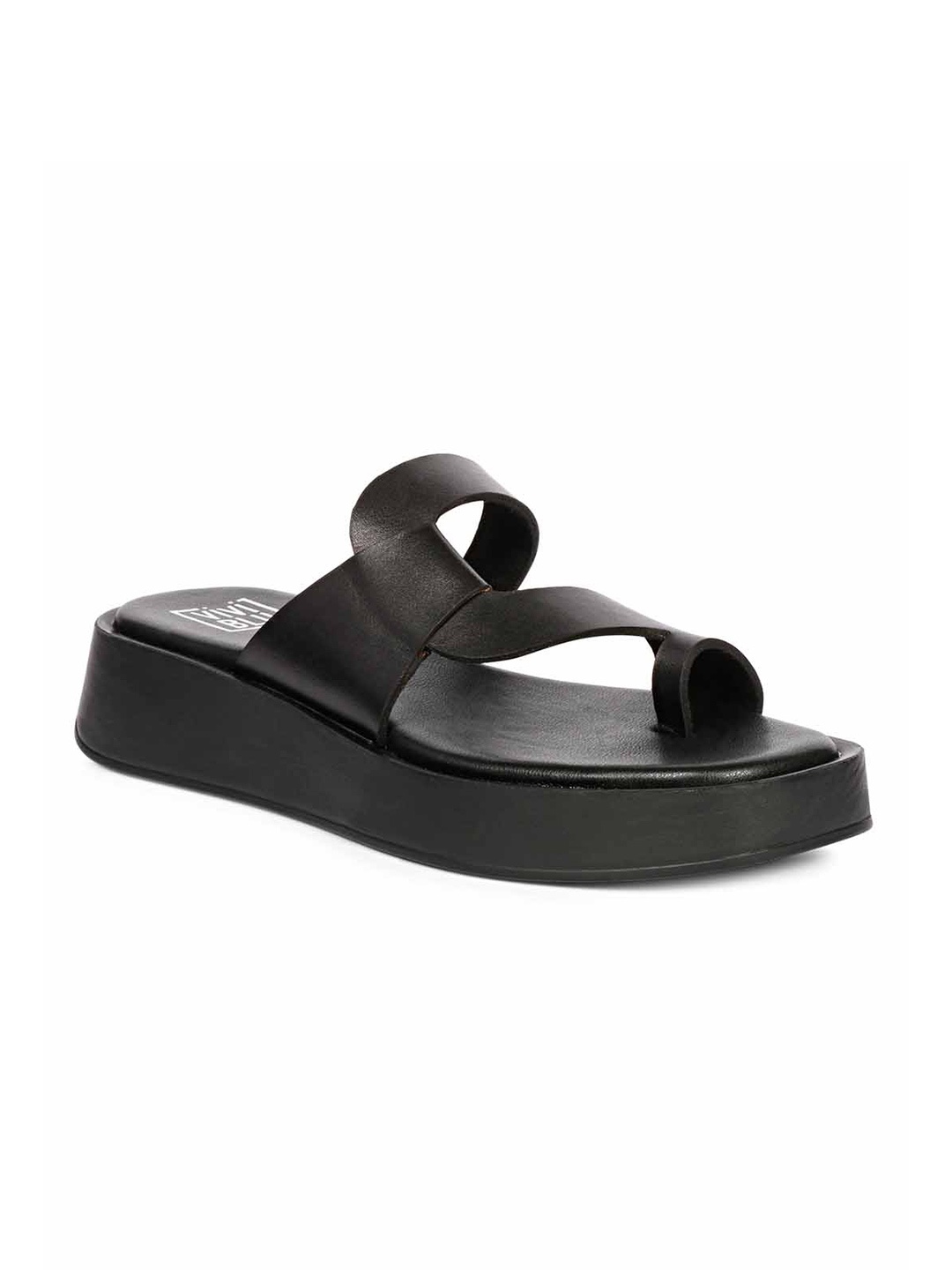 

Viviblu Leather Platform Heel Sandals, Black