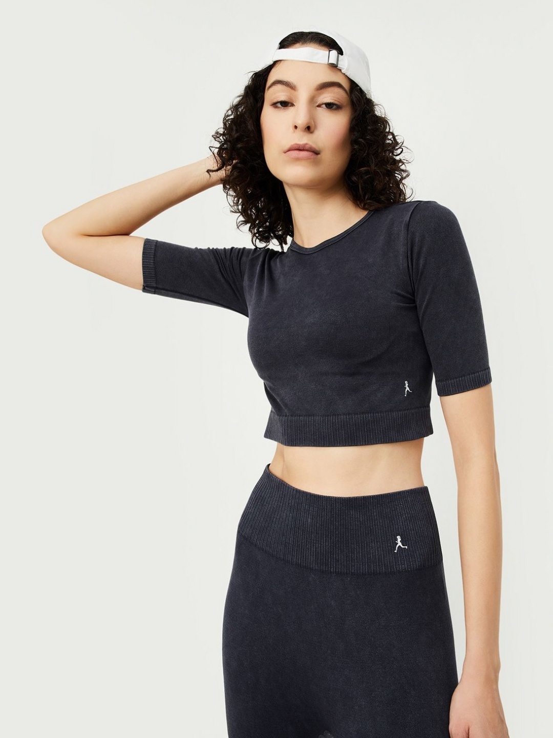 

max Women Solid Round Neck Acrylic T-shirt, Grey