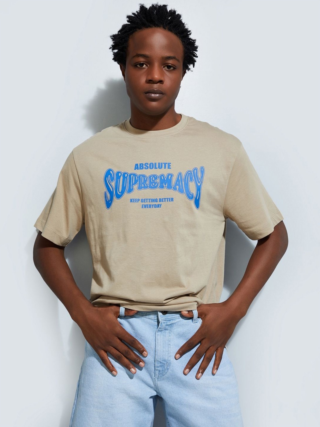 

max URB_N Men Graphic Printed T-shirt, Beige