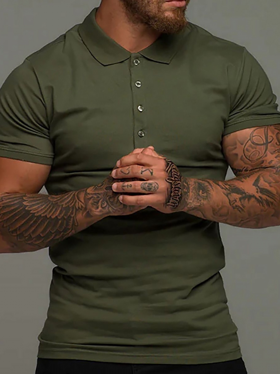 

StyleCast x Revolte Men Solid Polo Collar T-shirt, Green
