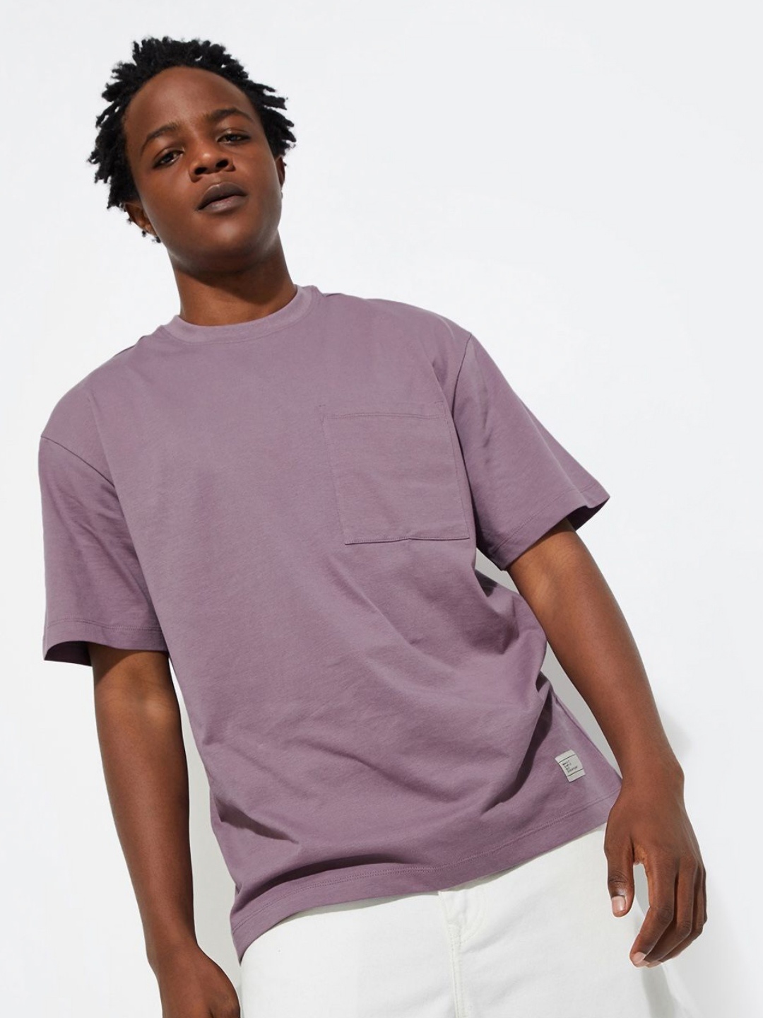 

Max URB_N Men Oversized Solid T-shirt, Purple