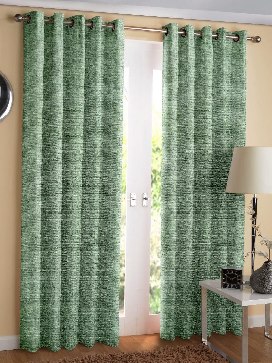 

Banchmark Home Furnishings Green Set of 2 Room Darkening Long Door Curtain