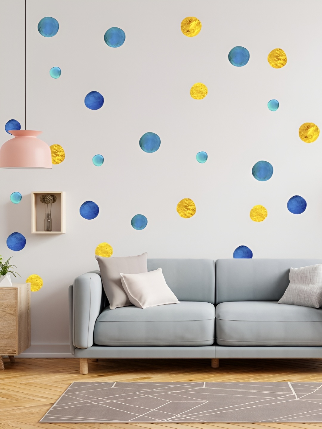 

CVANU Blue & Yellow 120 Pieces Self-Adhesive Wall Sticker