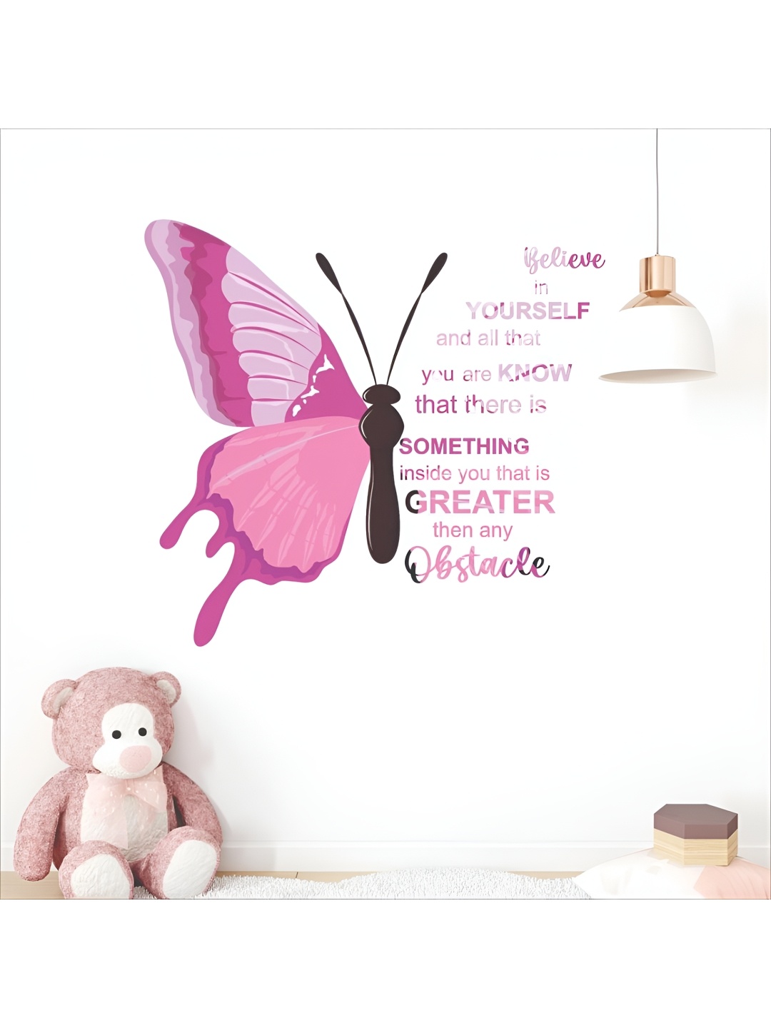 

CVANU Pink & Black Printed Self-Adhesive Wall Sticker
