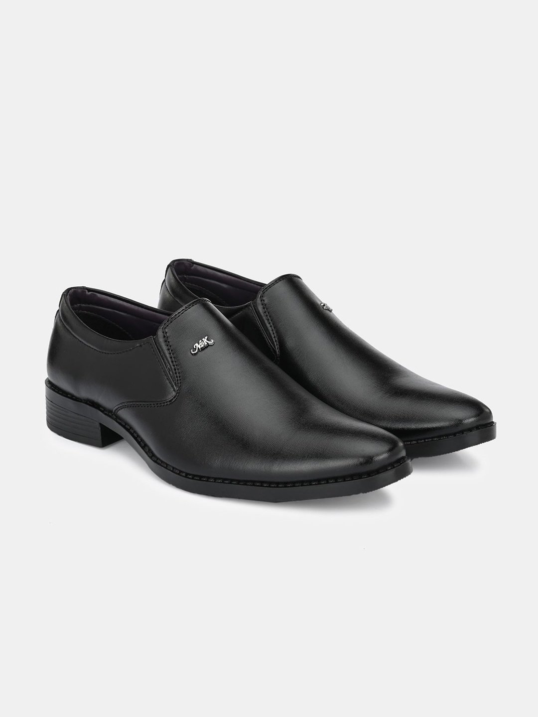 

LeatherKraft Men Formal Slip-On Shoes, Black
