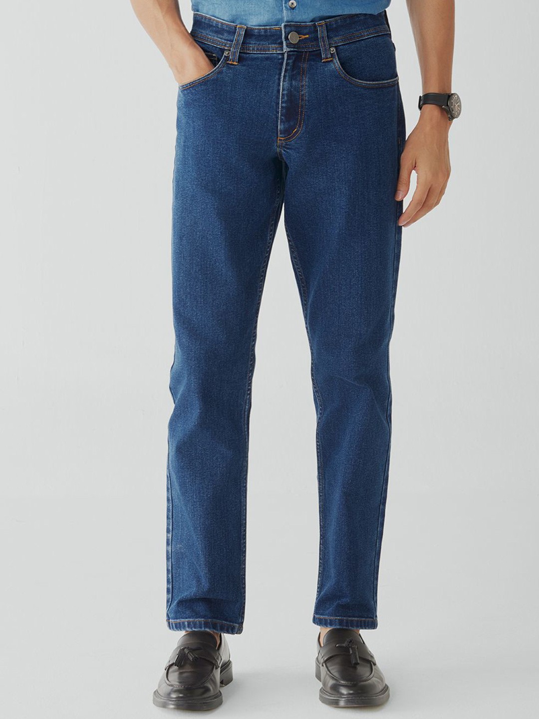 

Andamen Men Original Slim Fit Jeans, Navy blue