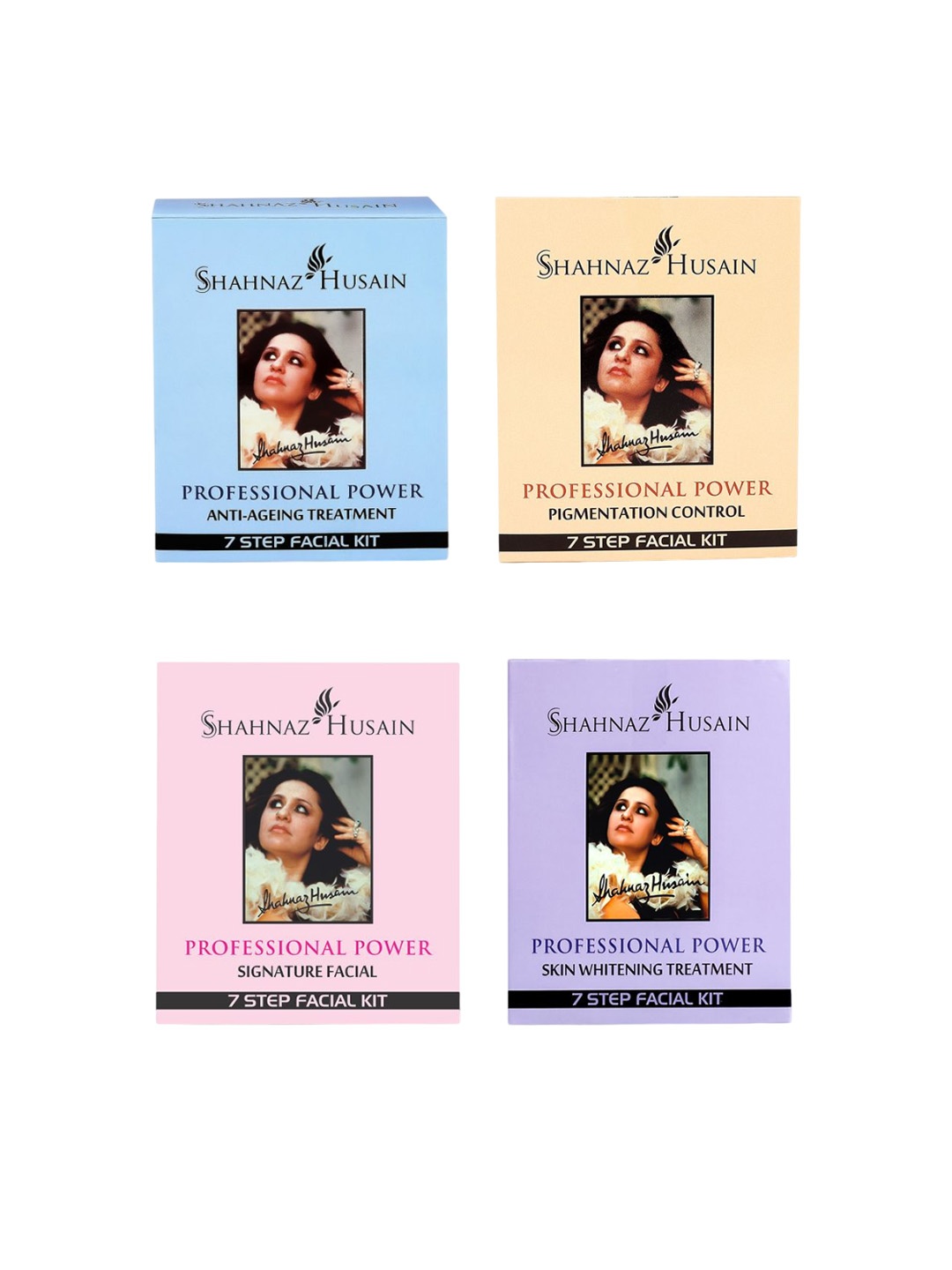 

Shahnaz Husain Set Of 4 Professional Power Anti Ageing 7 Step Facial Kit, Cream