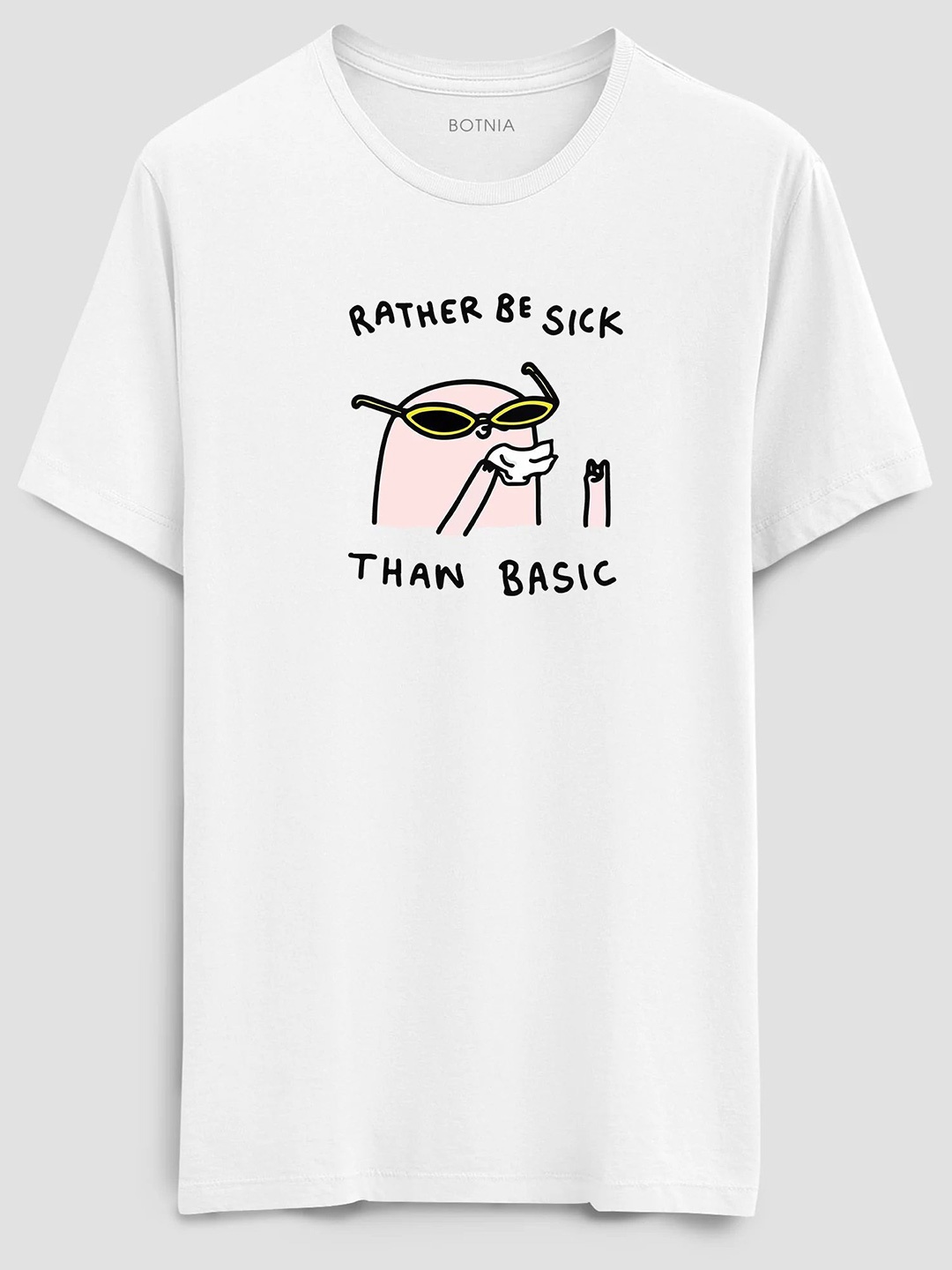 

BOTNIA Unisex Graphic Printed T-shirt, White