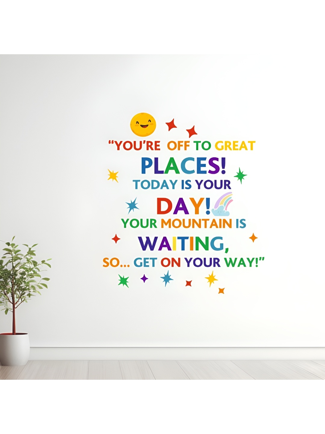 

CVANU Blue & Green Printed Self-Adhesive Wall Sticker