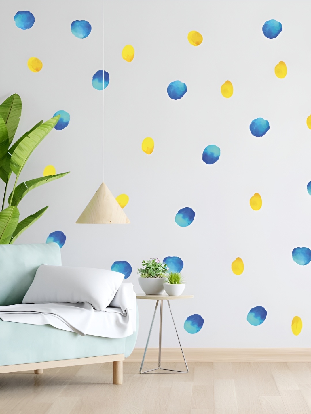 

CVANU Blue & Yellow 94 Pieces Self-Adhesive Wall Sticker