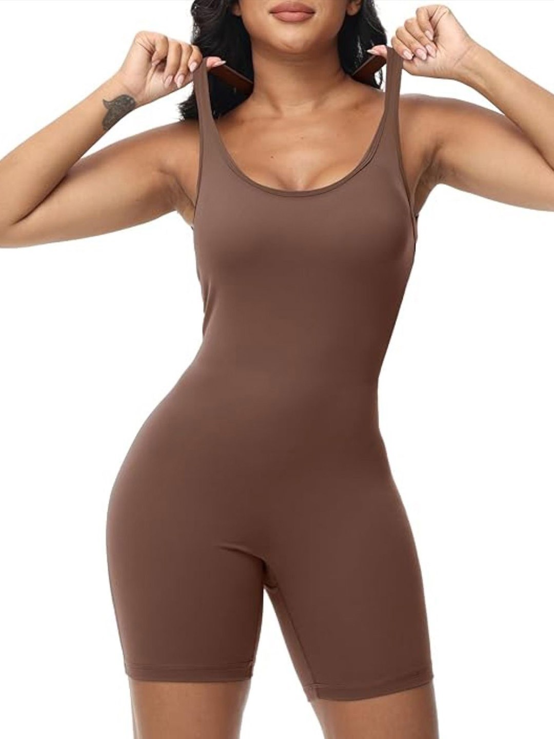 

KPOP Shoulder Straps Jumpsuit, Brown